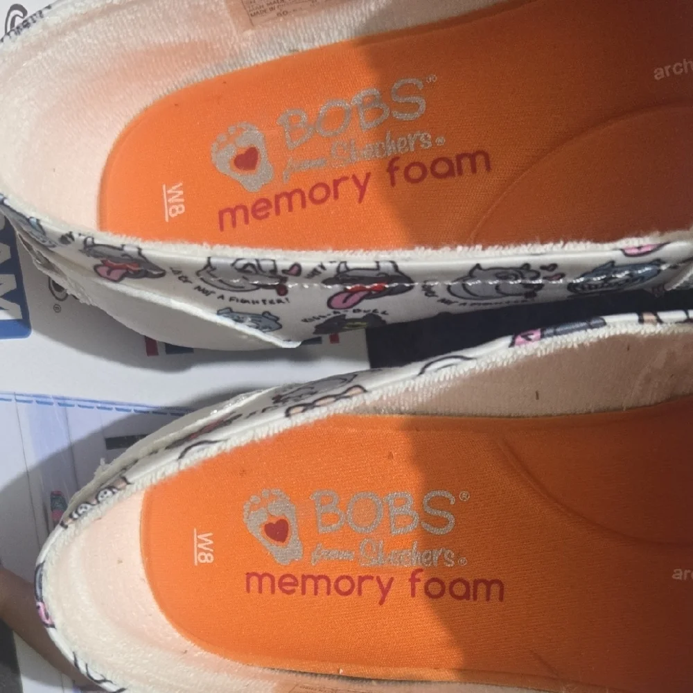 BOBS from Skechers White and Orange Slip-Ons - Picture 2 of 16